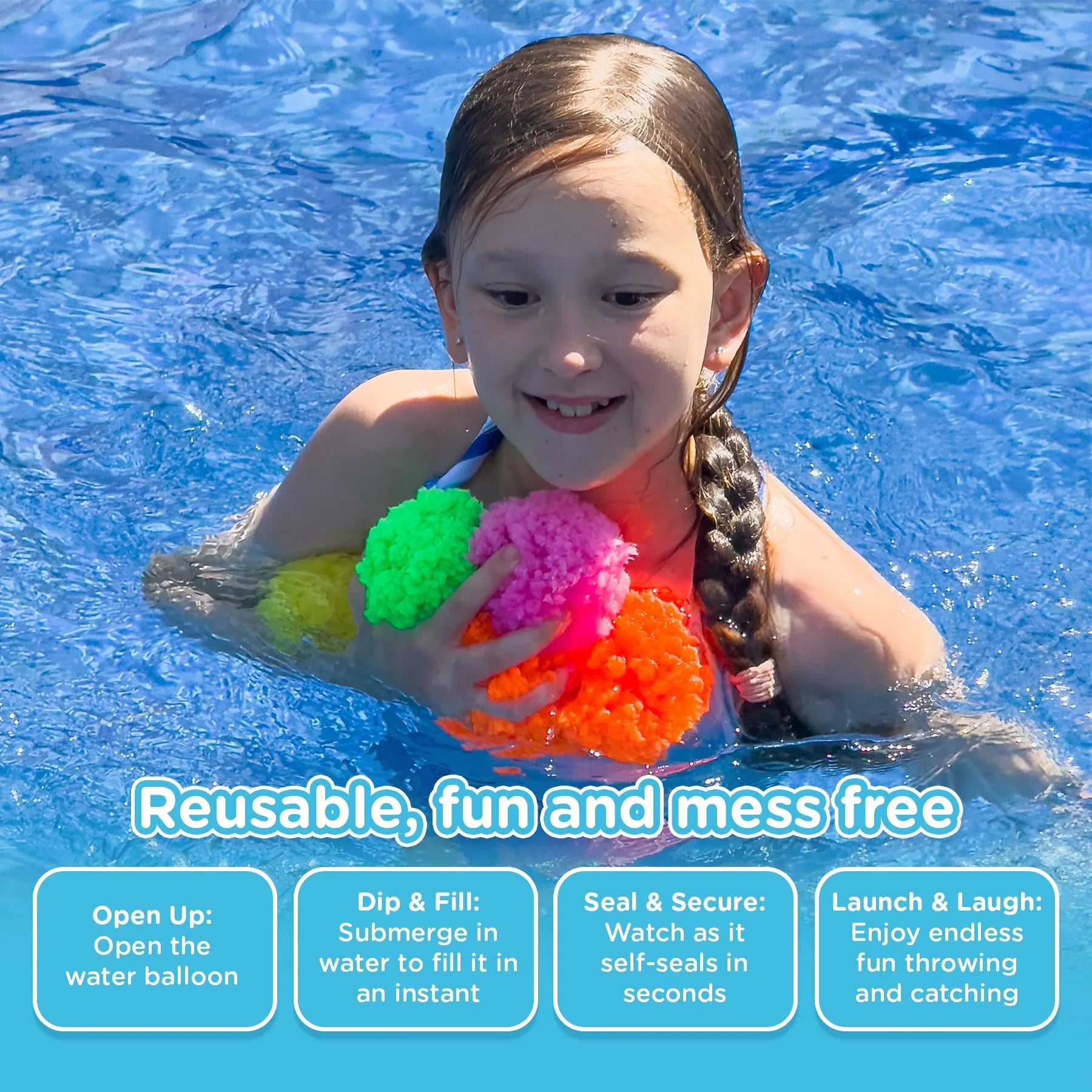 30 KiddoSpace Reusable Water Sponge Balls (Get 20 Free)