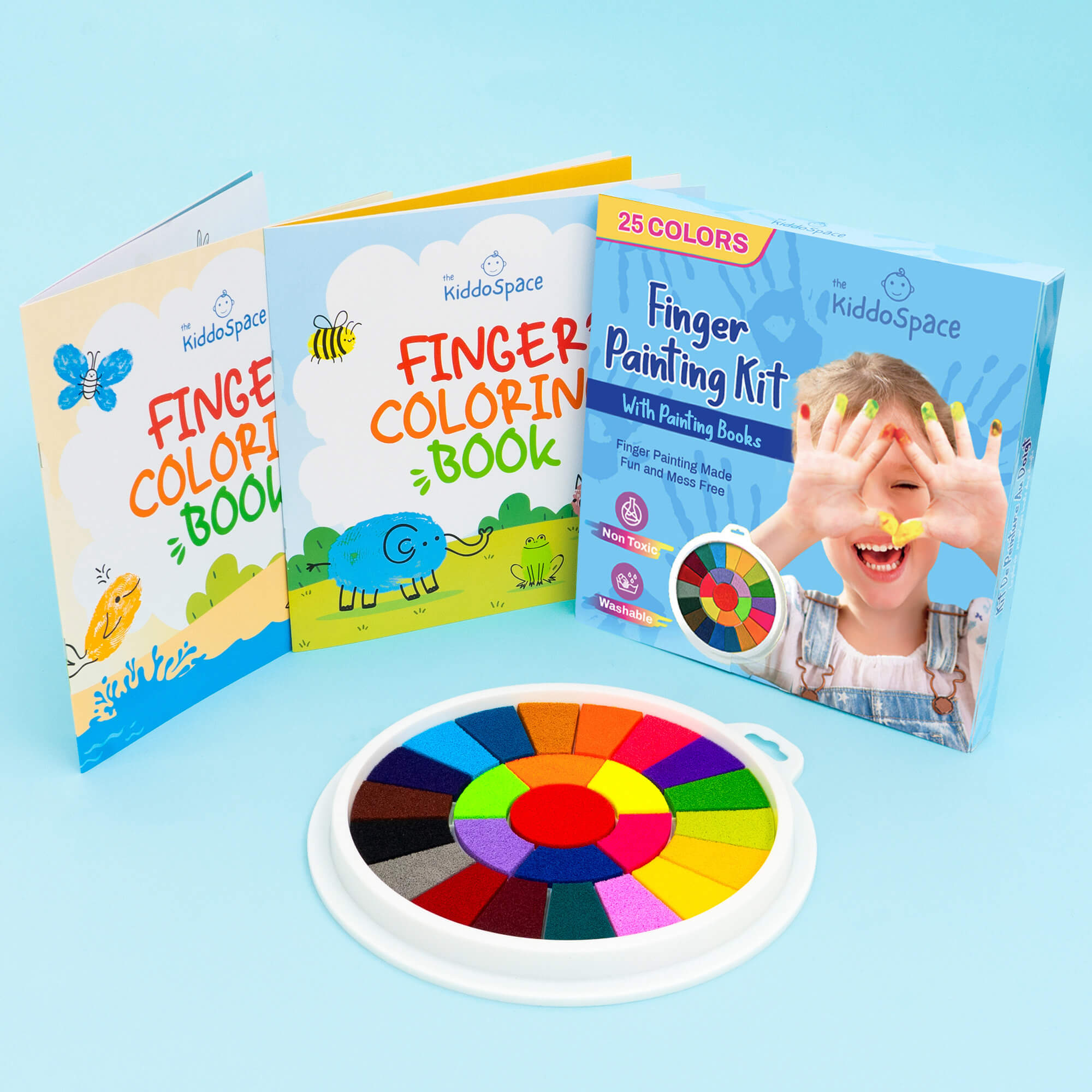 Finger Painting Kit (1x Painting Pad + x2 Coloring Books)